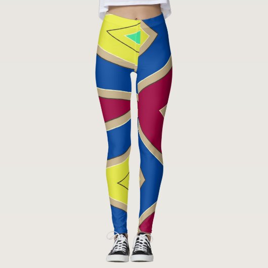 Multicolor-abstraktes Muster "Ratti_Creative_Arts" Leggings (Vorderseite)