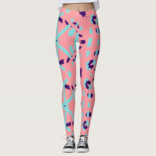 Multicolor-abstraktes Muster "Ratti_Creative_Arts" Leggings (Vorderseite)