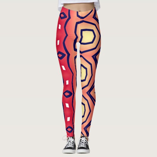Multicolor-abstraktes Muster "Ratti_Creative_Arts" Leggings (Vorderseite)