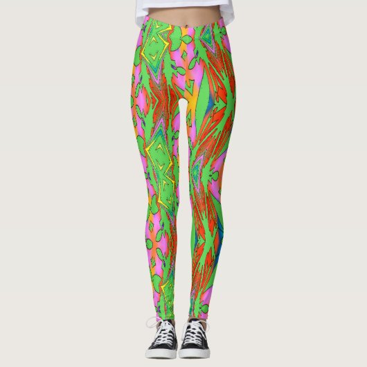 Multicolor-abstraktes Muster "Ratti_Creative_Arts" Leggings (Vorderseite)