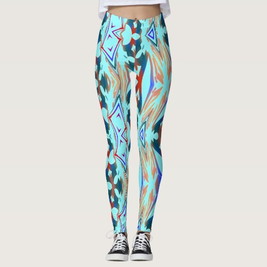 Multicolor-abstraktes Muster "Ratti_Creative_Arts" Leggings (Vorderseite)