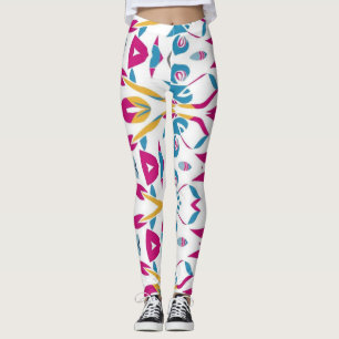 Multicolor-abstraktes Stoffmuster Leggings