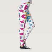 Multicolor-abstraktes Stoffmuster Leggings (Rechts)