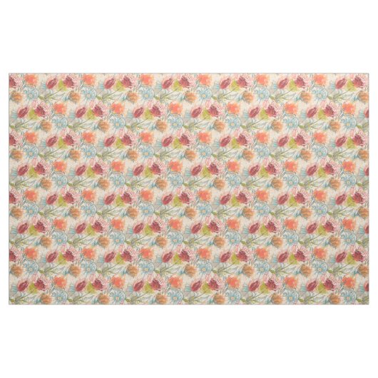 Multicolor African Abstrakt Floral Pattern Stoff (Yard (91,4 cm))