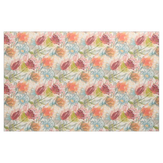Multicolor African Abstrakt Floral Pattern Stoff (Fat Quarter (45,7 x 55,9 cm))