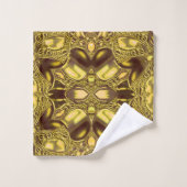 Multicolor Aquamarin-Fuchsia-Gold Badetuch-Set Badhandtuch Set (Waschlappen)