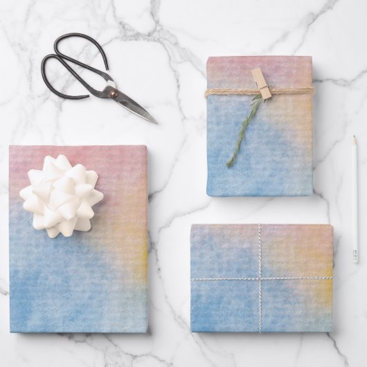 Multicolor-Aquarelldruck Geschenkpapier Set (Vorderseite)