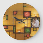 Multicolor Art Deco Design Ein Foto Uhr (Vorderseite)