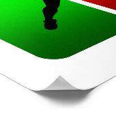 Multicolor Badminton Emblem Poster (Ecke)