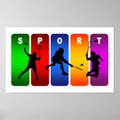 Multicolor Badminton Emblem Poster (Vorne)