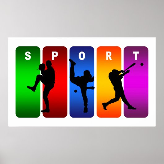 Multicolor-Baseball-Emblem Poster (Vorne)