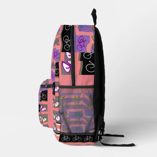 Multicolor Bicycles Kinder Schulreise Fahrrad Bedruckter Rucksack (Rechts)