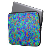 Multicolor Blue Abstrakt Swirl Laptopschutzhülle (Vorderseite Links)