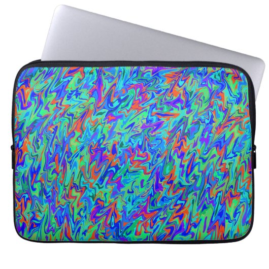 Multicolor Blue Abstrakt Swirl Laptopschutzhülle (Vorderseite)