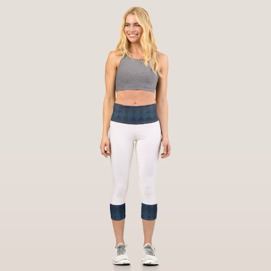 Multicolor Blue Diamond High Waisted Capris (Vorderseite)