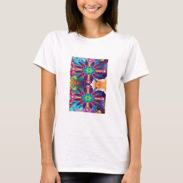 Multicolor-Blumenart T-Shirt