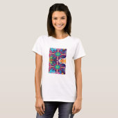 Multicolor-Blumenart T-Shirt (Vorne ganz)
