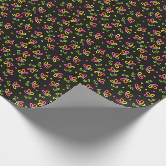 Multicolor-Blumendesign Geschenkpapier (Ecke)