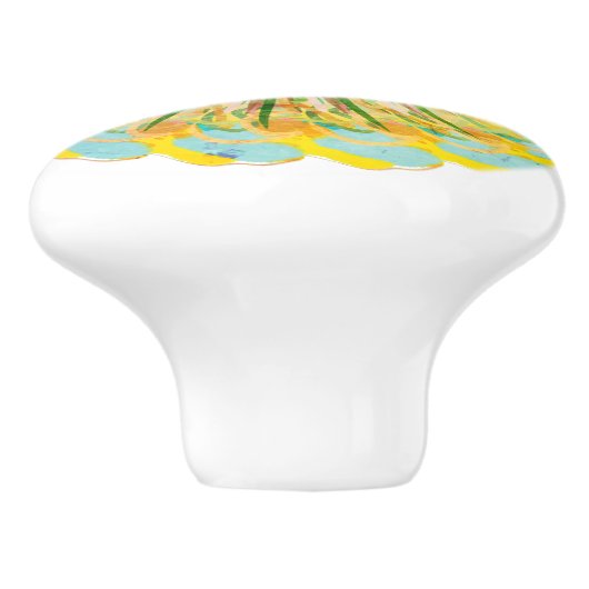 Multicolor Bohemische Keramik Keramikknauf (Seitenansicht)