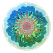 Multicolor Bohemische Keramik Keramikknauf (Vorderseite)