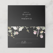 Multicolor Boho Fall Floral Wedding Platzkarte (Außenseite Aufgefaltet)