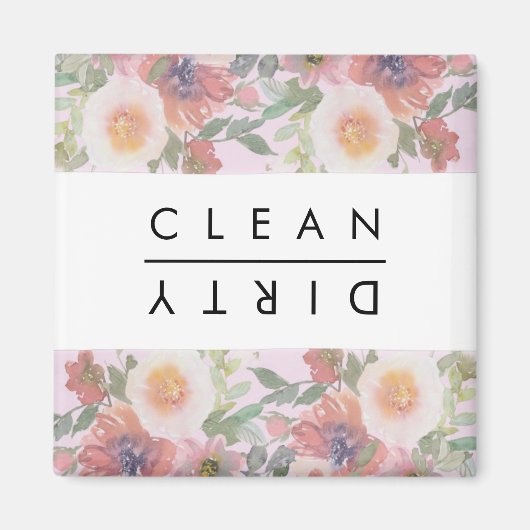 Multicolor Boho Florals Clean/Dirty Magnet (Vorne)