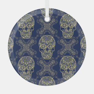 Multicolor Boho Schädelmuster Ornament Aus Glas
