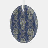 Multicolor Boho Schädelmuster Ornament Aus Glas (Vorderseite links)
