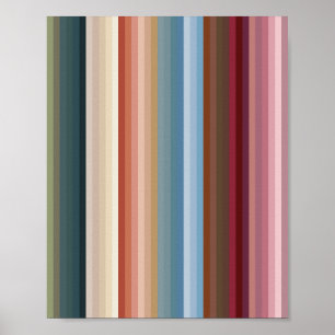 Multicolor Boho Streifen Poster
