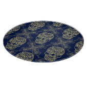 Multicolor-Boho-Totenkopf-Muster. Schneidebrett (Ecke)