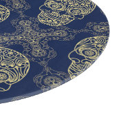 Multicolor-Boho-Totenkopf-Muster. Schneidebrett (Ecke)