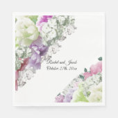 Multicolor Bouquet Blumenzettel Napkins Serviette (Vorderseite)