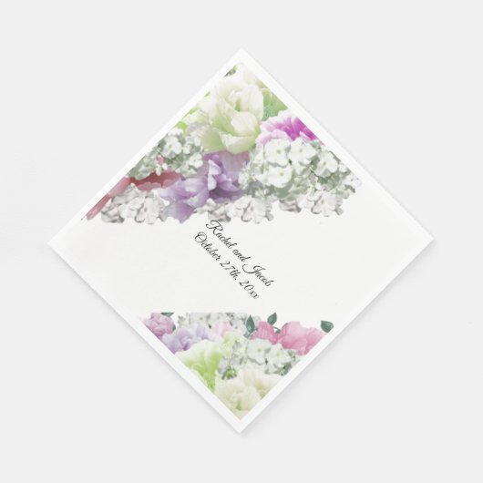 Multicolor Bouquet Blumenzettel Napkins Serviette (Ecke)