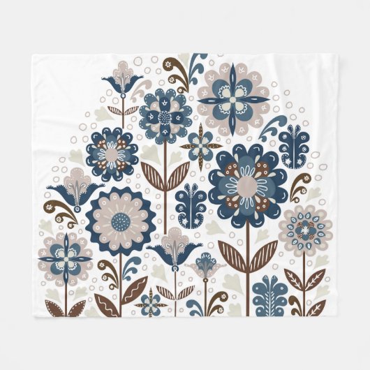 Multicolor Bouquets: Handgezeichnet Fleecedecke (Vorderseite (Horizontal))