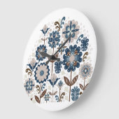 Multicolor Bouquets: Handgezeichnet Große Wanduhr (Winkel)