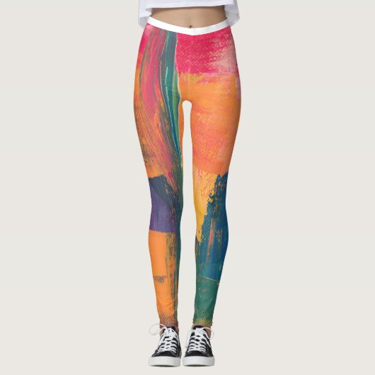 Multicolor-Bright-Muster Leggings (Vorderseite)