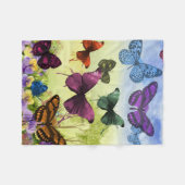 Multicolor Butterfly Aquarellbilder Fleecedecke (Vorderseite (Horizontal))