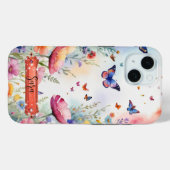Multicolor Butterfly & Blume iPhone/iPad Gehäuse Case-Mate iPhone Hülle (Rückseite (Horizontal))
