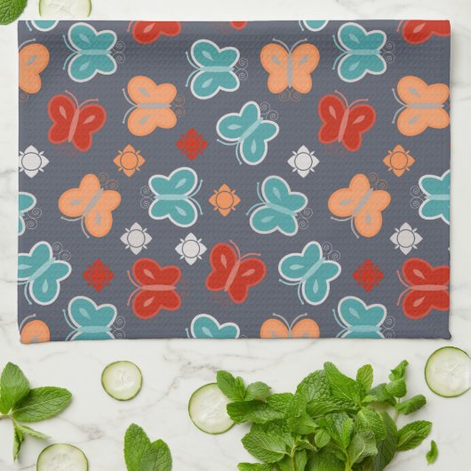 Multicolor Butterfly Geschirrtuch (Gefaltet)