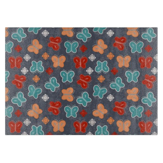 Multicolor Butterfly Schneidebrett (Vorderseite)