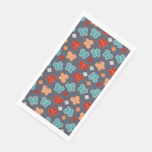 Multicolor Butterfly Serviette (Ecke)