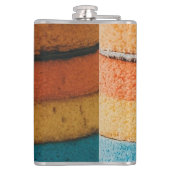 Multicolor Cake and Happy Birthday Design Flachmann (Rückseite)