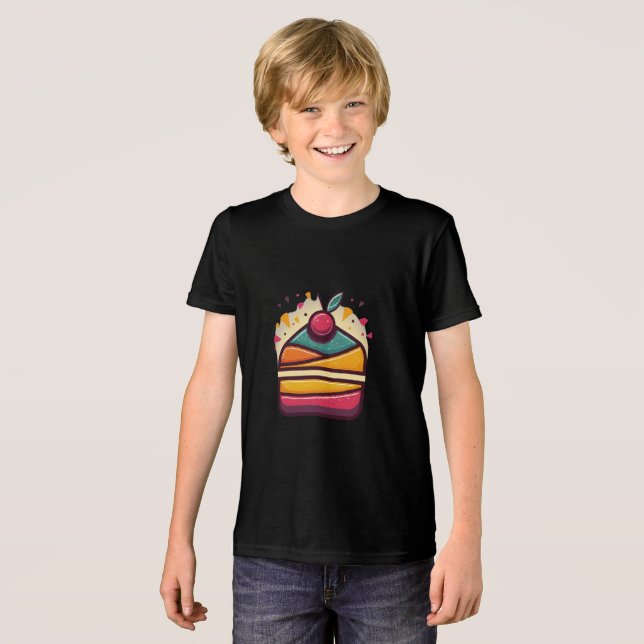 Multicolor Cake Design Bella+Leinwand Jugend Tri-Blend Shirt (Vorderseite voll)