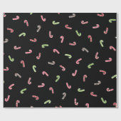 Multicolor Candy Cane Muster Schwarz Geschenkpapier (Flach)