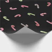 Multicolor Candy Cane Muster Schwarz Geschenkpapier (Ecke)