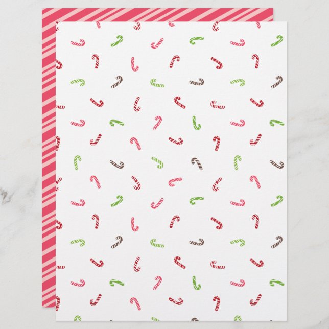 Multicolor Candy Canes & Red Stripe Scrapbook (Vorne/Hinten)