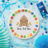 Multicolor Candy Gingerbread House Gumdrop Holiday Pappteller (Party)