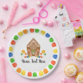 Multicolor Candy Gingerbread House Gumdrop Holiday Pappteller (Party)