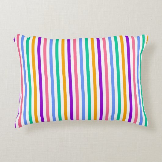 Multicolor Candy Stripe Dekokissen (Vorderseite)