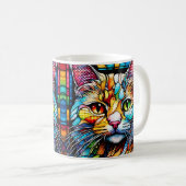 Multicolor Cat 708 Mosaiksteine aus festem Glas Kaffeetasse (VorderseiteRechts)